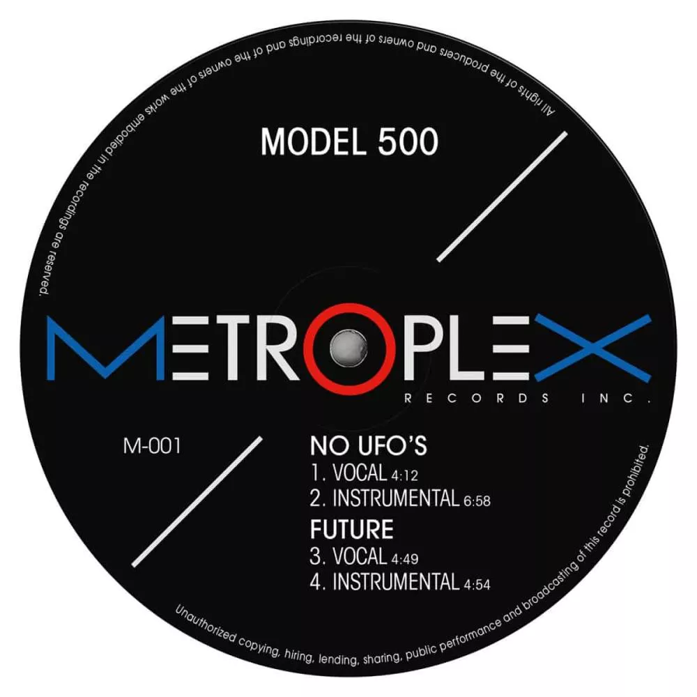 Illustration pour Model 500 &#8211; &lsquo;No Ufo&rsquo;s&rsquo; (Metroplex, 1985) 
