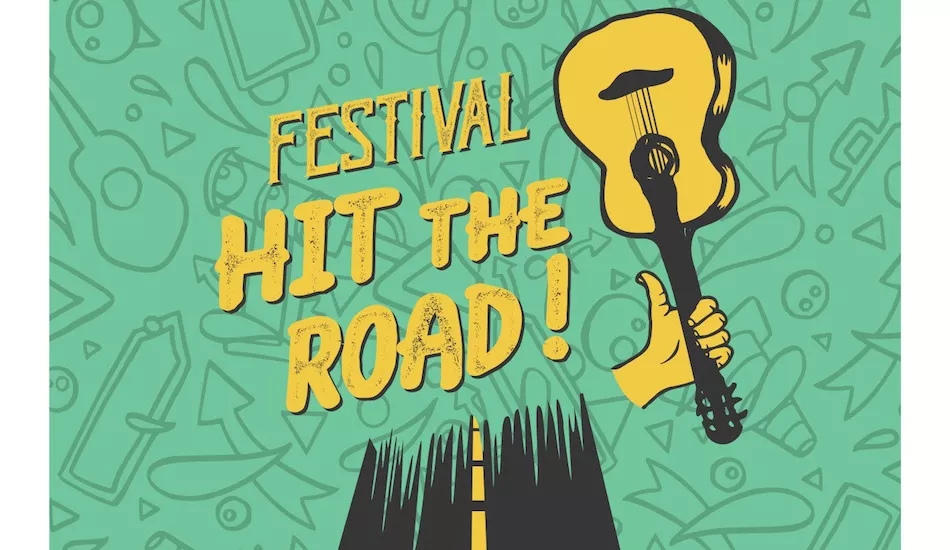 Illustration pour Partez en stop pour le festival Hit The Road