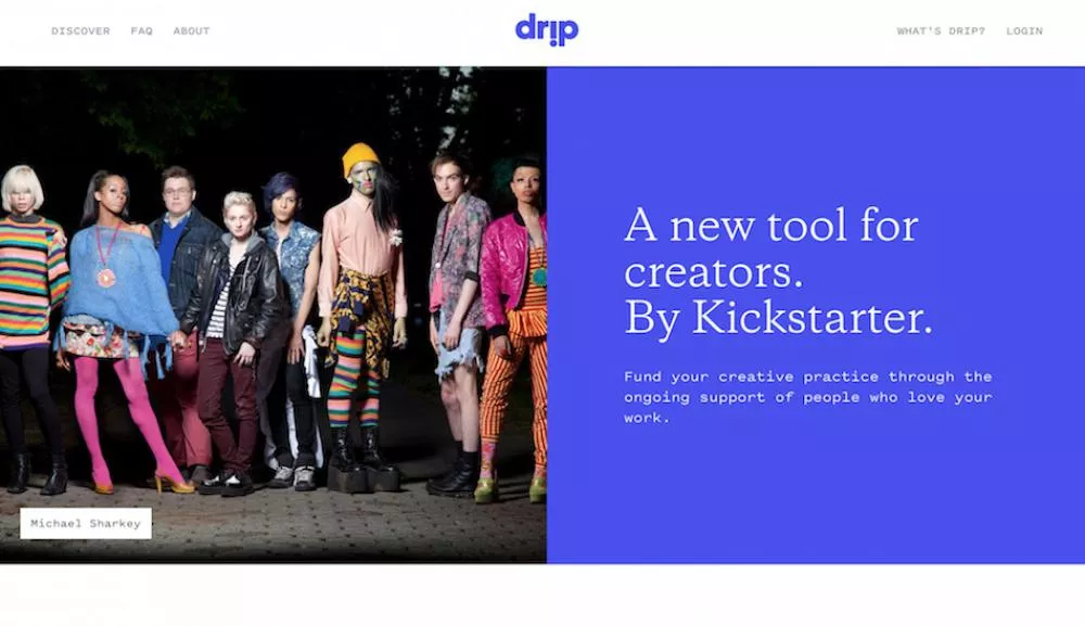 Illustration pour Drip, la plateforme de soutien à la création artistique, relancée par Kickstarter