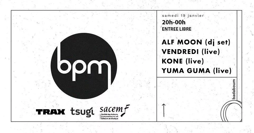 Illustration pour visuel BPM x Badaboum
