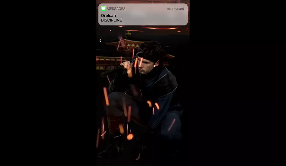 Illustration pour Orelsan en mode story Instagram dans le clip de « Discipline »