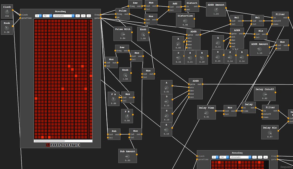 Illustration pour Tsugi Daily&nbsp;: il est maintenant possible de créer un synthétiseur modulaire depuis son navigateur