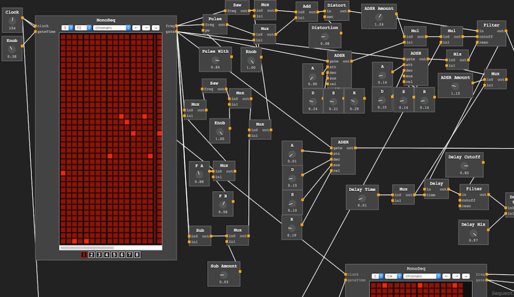 Illustration pour Tsugi Daily&nbsp;: il est maintenant possible de créer un synthétiseur modulaire depuis son navigateur