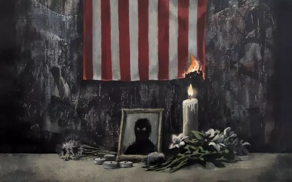 Illustration pour Une nouvelle œuvre de Banksy rend hommage à George Floyd