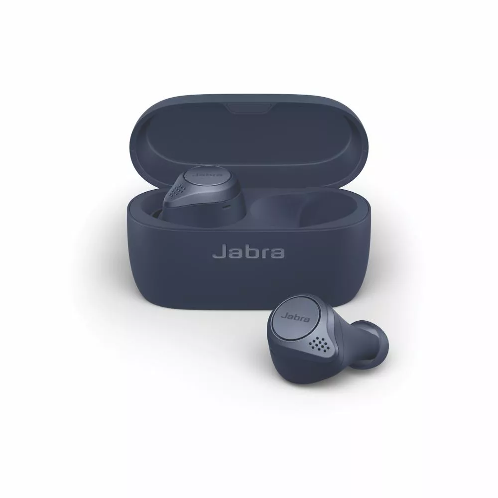 Illustration pour Jabra Elite Active 75t Navy_cradle _ earbud front LB