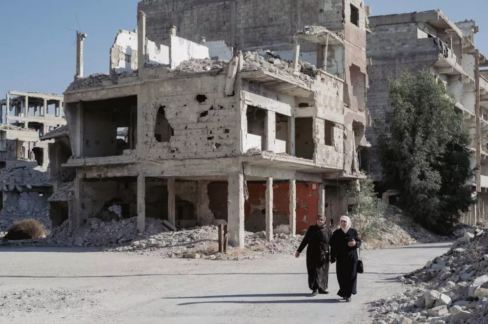 Dans la banlieue de Damas, où des quartiers entiers ont été détruits pendant la guerre © Alexandra Henry