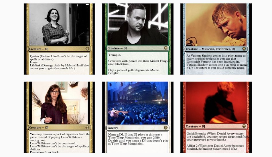 Illustration pour Techno The Gathering&nbsp;: un jeu de cartes virtuelles à l&rsquo;effigie de Rødhåd, The Black Madonna et Daniel Avery