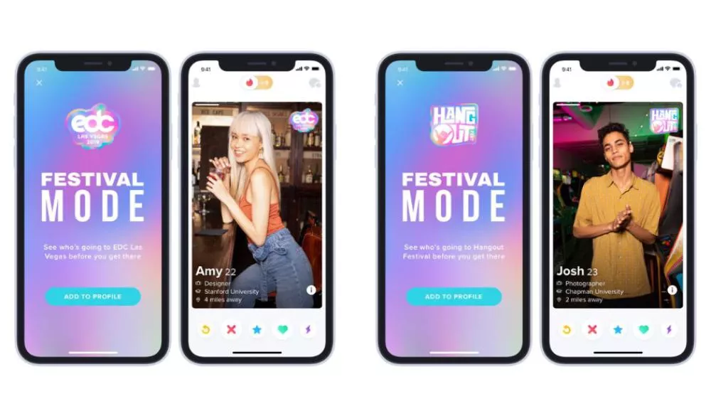 Illustration pour Tinder lance un mode spécial pour réchauffer vos festivals de l&rsquo;été