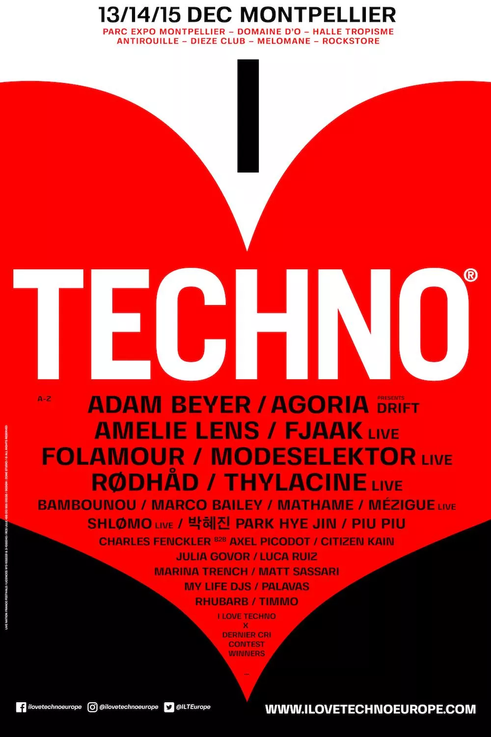 Illustration pour I Love Techno 2019 affiche