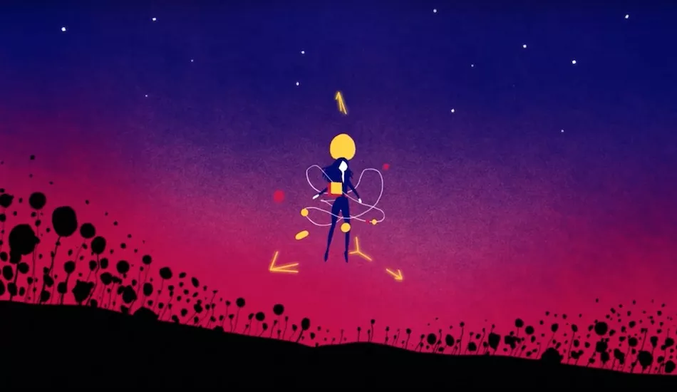 Illustration pour Rone ne plie pas de papier dans « Origami », il colore l&rsquo;espace