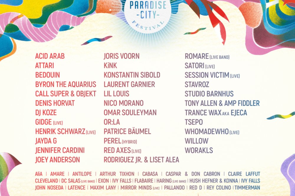 Illustration pour Paradise-City-2018-Lineup-Poster