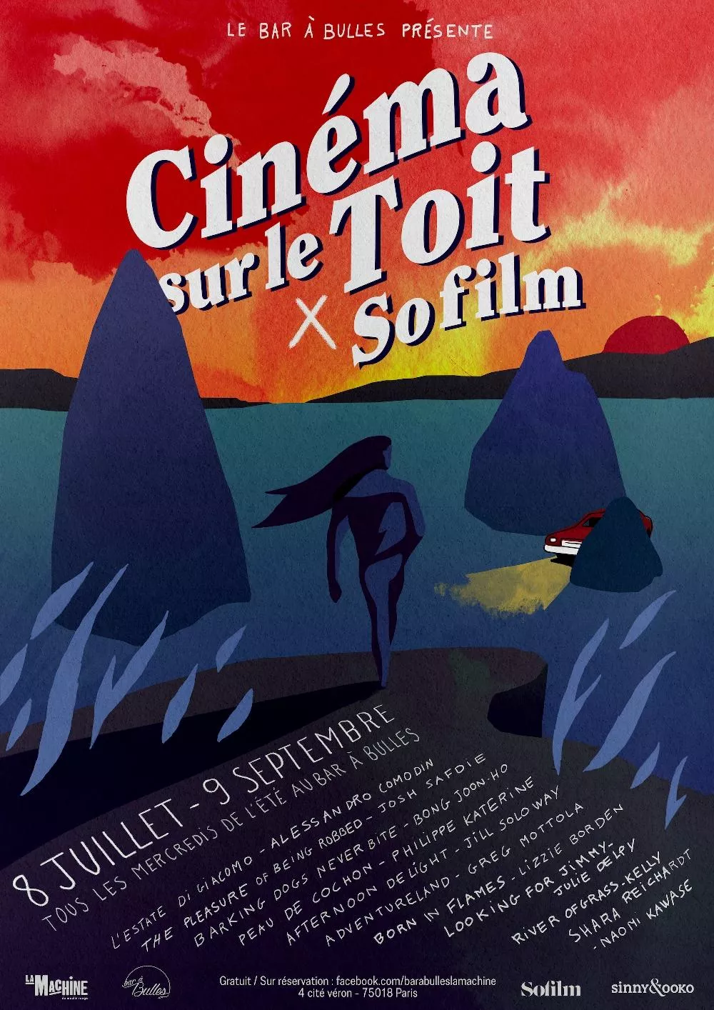 Illustration pour Affiche Cinéma sur le Toit-1_resized_20200623_012506217