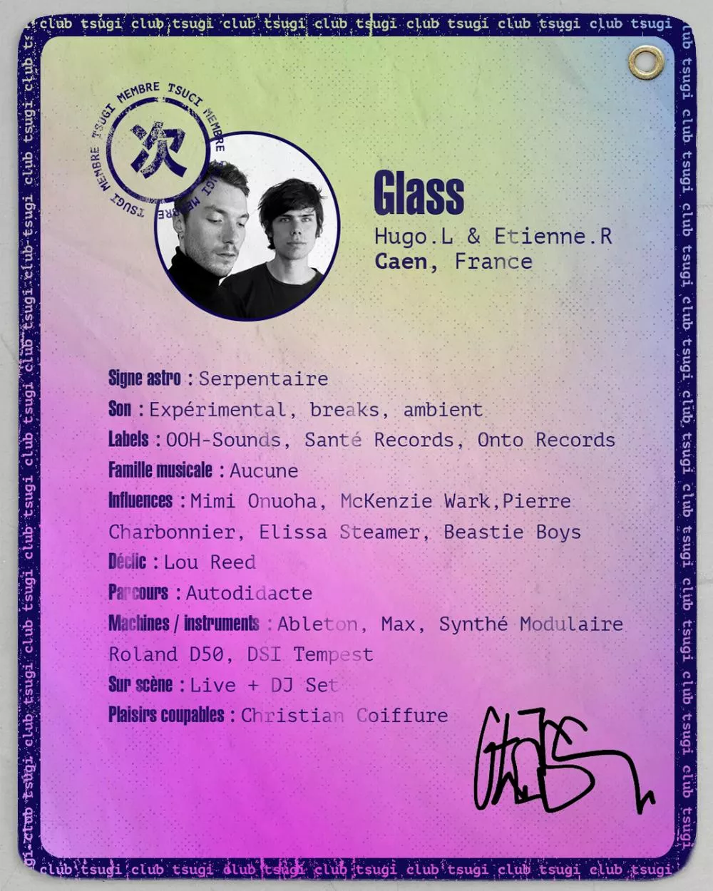 Illustration pour GLASS MEMBRE TSUGI