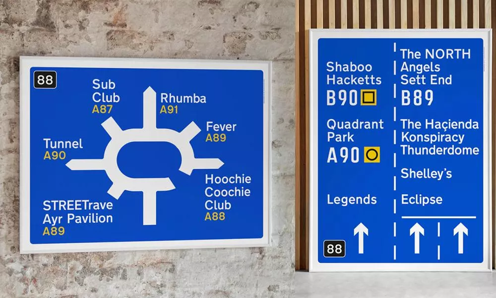 Illustration pour 👀 De faux panneaux routiers indiquent les clubs acid house iconiques