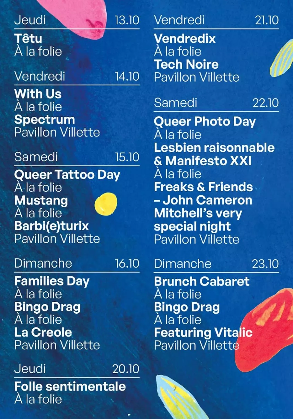 Illustration pour ALaFolie_Events_Bizarre_2022_Update_Flyer_105x150mm_WEB_Verso