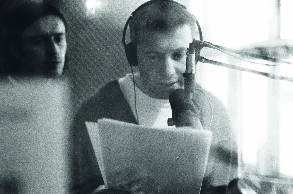 Éric Rug et Didier Sinclair / Radio FG / Rue de Rivoli, Paris, 1995 © Photo Olivier Degorce Livre "Radio FG" / Editions la table Ronde / Gallimard