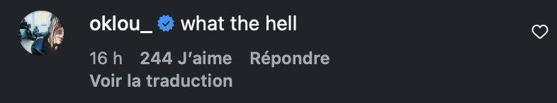 Capture d'écran Instagram du commentaire d'Oklou sous le post Instagram de Boards of Canada