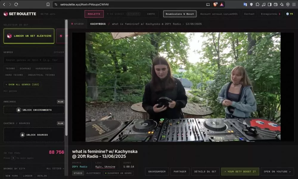 Capture d'écran du site setroulette.xyz